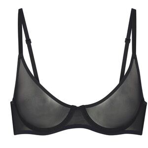 Women SKIMS bras ultra fine Mesh Scoop black BR-UWR-2010-ONX-42C NWT